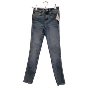 Blue Free People Women's Raw High Rise Jeggings 